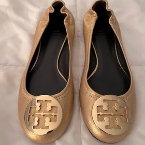 NWOT Gold Tory Burch Ballet Flats 8.5